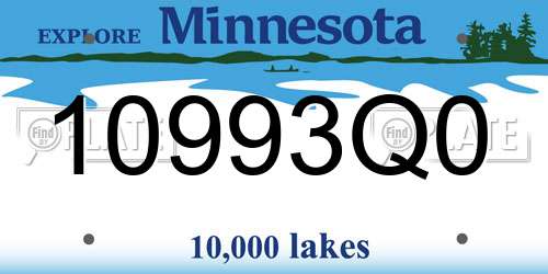 10993Q0 Minnesota License Plate