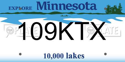109KTX Minnesota License Plate