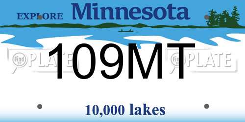 109MT Minnesota License Plate