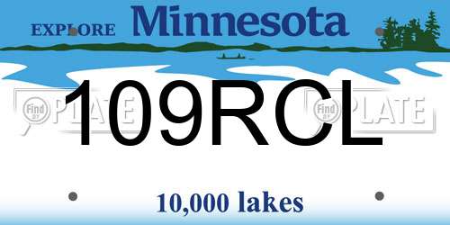 109RCL Minnesota License Plate