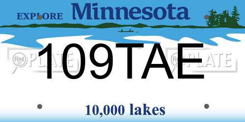109TAE Minnesota License Plate