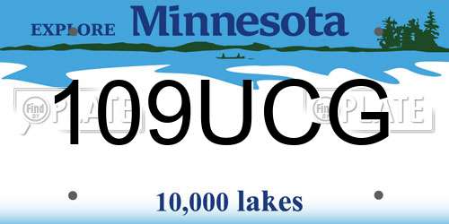 109UCG Minnesota License Plate