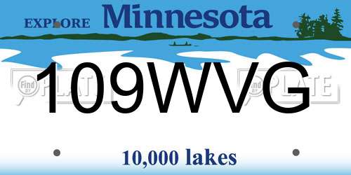 109WVG Minnesota License Plate