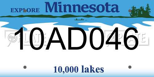 10AD046 Minnesota License Plate