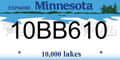 10BB610 Minnesota License Plate