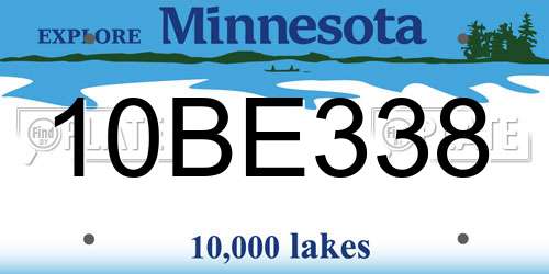 10BE338 Minnesota License Plate