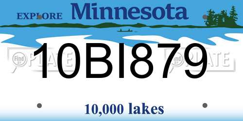 10BI879 Minnesota License Plate