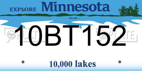 10BT152 Minnesota License Plate