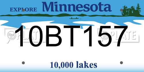 10BT157 Minnesota License Plate