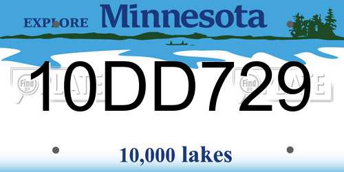 10DD729 Minnesota License Plate