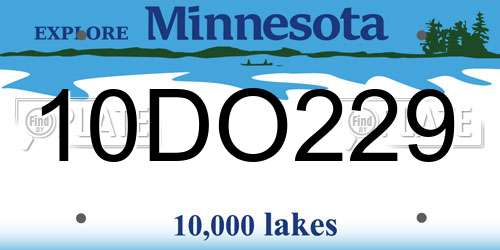 10DO229 Minnesota License Plate