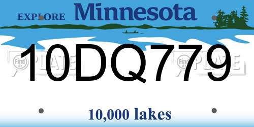 10DQ779 Minnesota License Plate