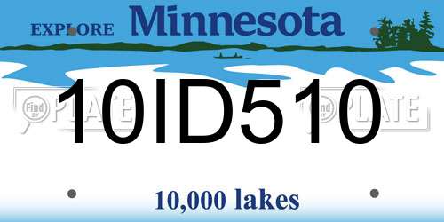 10ID510 Minnesota License Plate