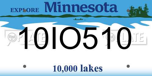 10IO510 Minnesota License Plate