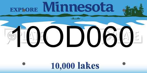 10OD060 Minnesota License Plate