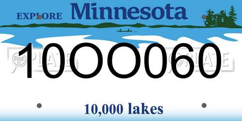 10OO060 Minnesota License Plate