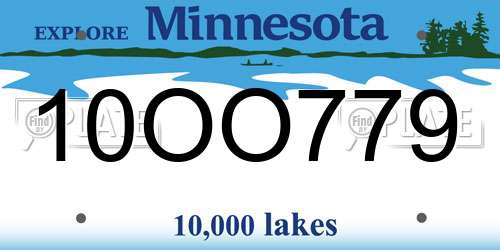 10OO779 Minnesota License Plate