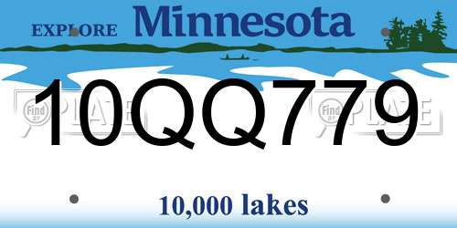 10QQ779 Minnesota License Plate
