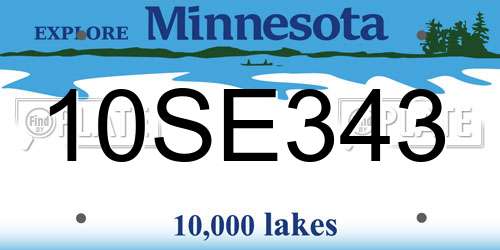 10SE343 Minnesota License Plate