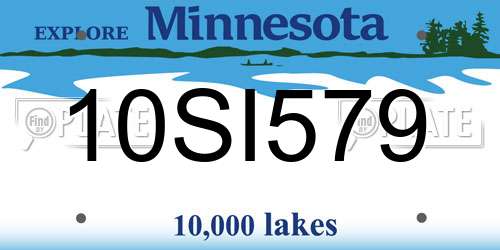 10SI579 Minnesota License Plate