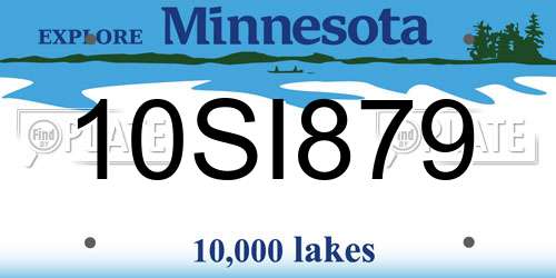 10SI879 Minnesota License Plate