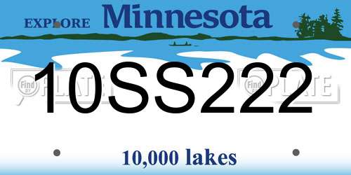 10SS222 Minnesota License Plate