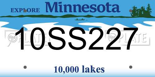 10SS227 Minnesota License Plate