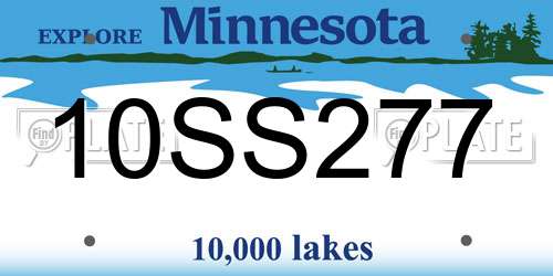 10SS277 Minnesota License Plate
