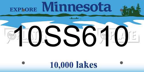 10SS610 Minnesota License Plate