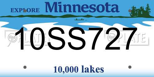 10SS727 Minnesota License Plate