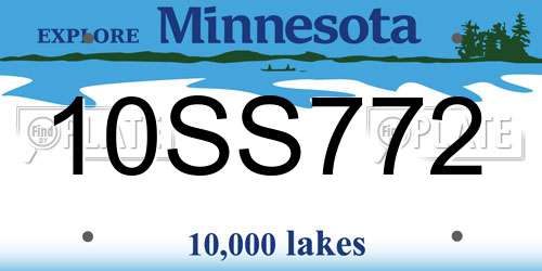10SS772 Minnesota License Plate