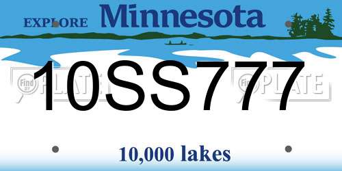 10SS777 Minnesota License Plate