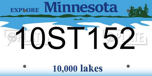 10ST152 Minnesota License Plate