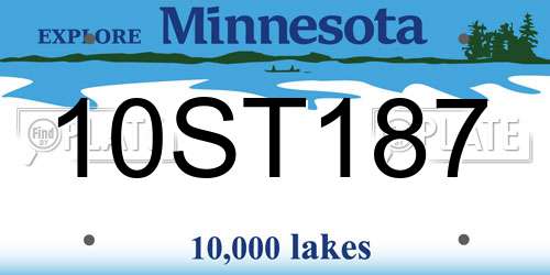 10ST187 Minnesota License Plate
