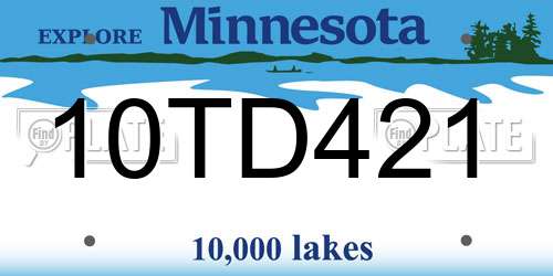10TD421 Minnesota License Plate