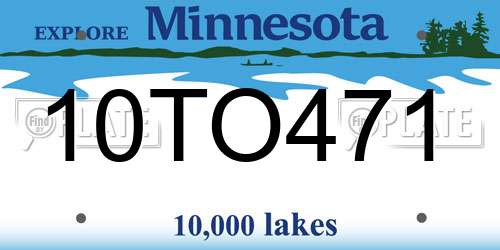 10TO471 Minnesota License Plate