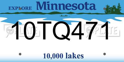 10TQ471 Minnesota License Plate