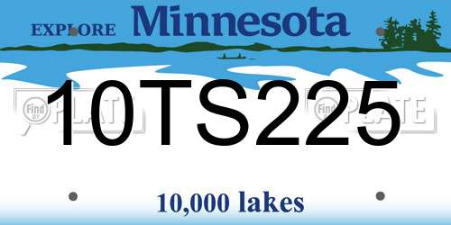 10TS225 Minnesota License Plate