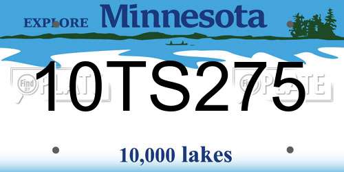 10TS275 Minnesota License Plate