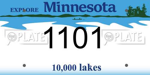 1101 Minnesota License Plate