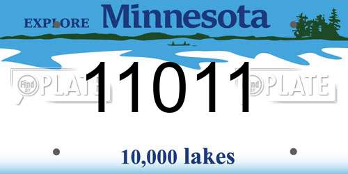 11011 Minnesota License Plate