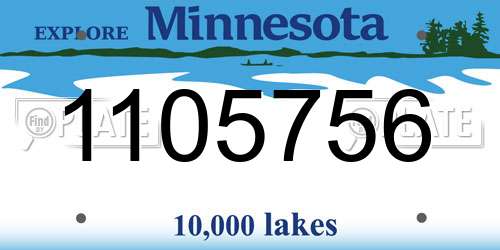 1105756 Minnesota License Plate