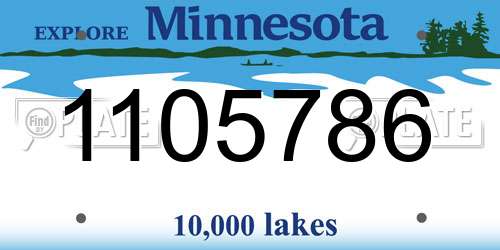 1105786 Minnesota License Plate
