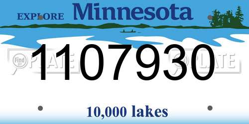 1107930 Minnesota License Plate