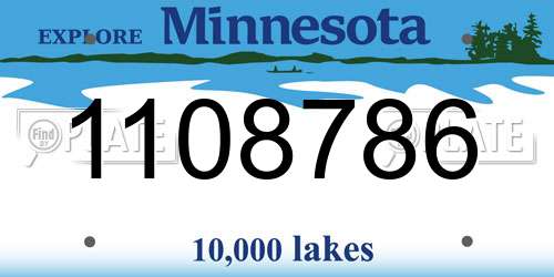 1108786 Minnesota License Plate