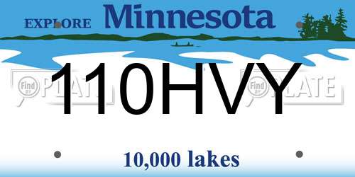 110HVY Minnesota License Plate