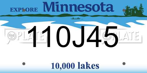 110J45 Minnesota License Plate