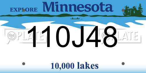 110J48 Minnesota License Plate