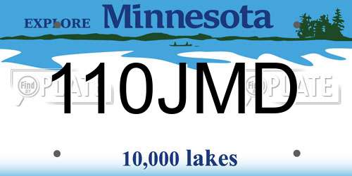 110JMD Minnesota License Plate