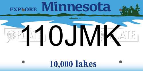 110JMK Minnesota License Plate